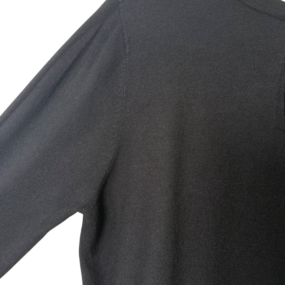 Vila Milana L Black Wool Blend Sweater Pleated Ruff Collar Cuffs‎ NWOT Wednesday - Picture 7 of 11